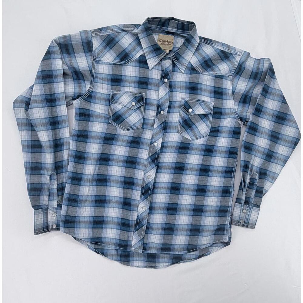 Cowboy Legend Vintage Flannel Western Shirt Relaxed Fit XL Cotton Blend
